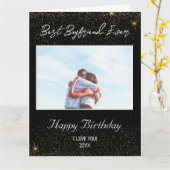 Custom Foto Happy Birthday Best Boyfrien jemals Karte (Gelbe Blume)