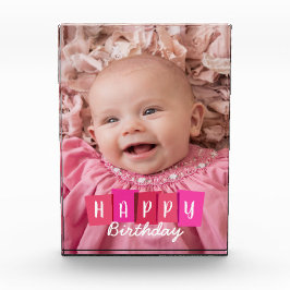 Custom Foto Happy Birthday Block