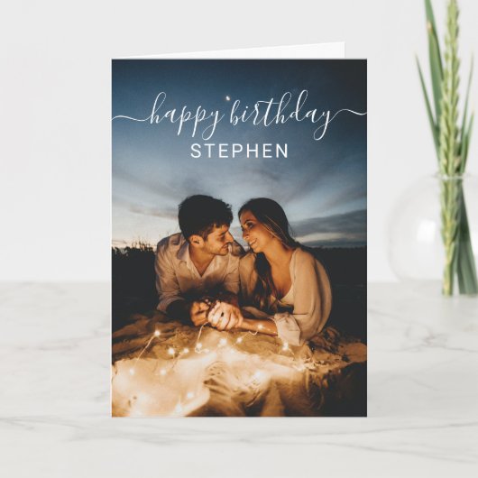 Custom Foto Happy Birthday Card Karte (Vorderseite)
