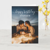 Custom Foto Happy Birthday Card Karte (Gelbe Blume)