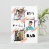 Custom Foto Happy Birthday Vater Card & Download Einladung (Stehend Vorderseite)