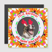 Custom Foto Happy Christmas Dog Mum Vater Magnet (Vorne/Hinten)