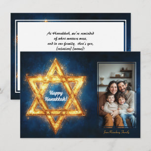 Custom Foto Happy Hanukkah ✡️, Star von David Post Feiertagskarte