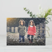 Custom Foto Happy Holidays Weihnachten Schneeflock (Stehend Vorderseite)