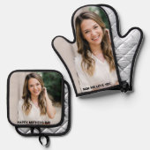 Custom Foto Happy Mother Day Ofenhandschuh & Topflappen-Set (Vorderseite/Rückseite)