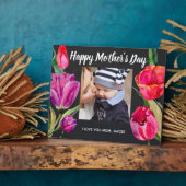 Custom Foto Happy Mother's Day Tulip Florals Fotoplatte (Seite)