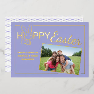 Custom Foto Happy Oster Bunny Foil Grußkarte Folieneinladung