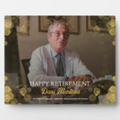 Custom Foto Happy Retirement Gold Confetti Fotoplatte (Vorderseite)