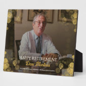 Custom Foto Happy Retirement Gold Confetti Fotoplatte (Seite)