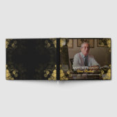 Custom Foto Happy Retirement Gold Confetti Gästebuch (Voll)