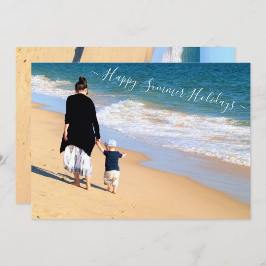Custom Foto Happy Summer Holidays Card (Vorne/Hinten)
