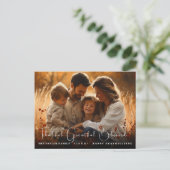Custom Foto Happy Thanksgiving Postkarte (Stehend Vorderseite)