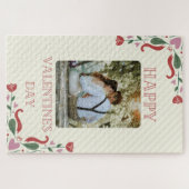Custom Foto Happy Valentine's Jigsaw Puzzle (Horizontal)