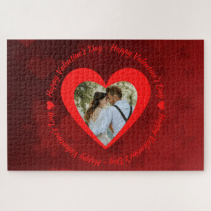 Custom Foto Happy Valentine's Jigsaw Puzzle