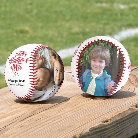 Custom Foto Happy Vatertag Baseball
