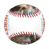 Custom Foto Happy Vatertag Papa Baseball (Rückseite)