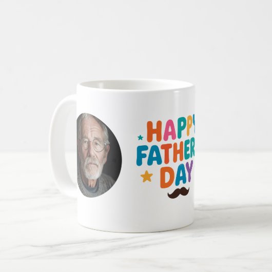 Custom Foto Happy Vatertag Tasse (Vorderseite Links)