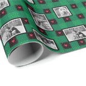 Custom Foto Heart Dots Weihnachtswrapping Papier Geschenkpapier (Rolleneckpunkt)