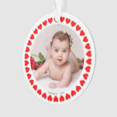 Custom Foto & Hearts Weihnachtsdekoration Ornament (Vorderseite)