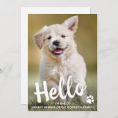 Custom Foto Hello New Pet Puppy Dog Ankündigung (Vorne/Hinten)