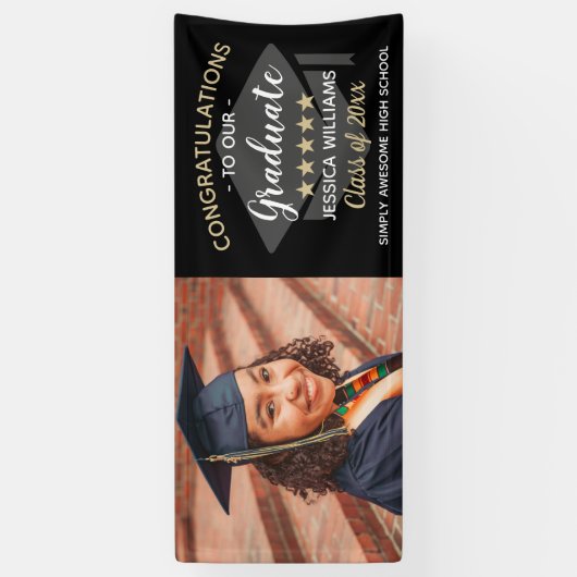 Custom Foto Herzlichen Glückwunsch Graduate Abschl Banner (Vertikal)