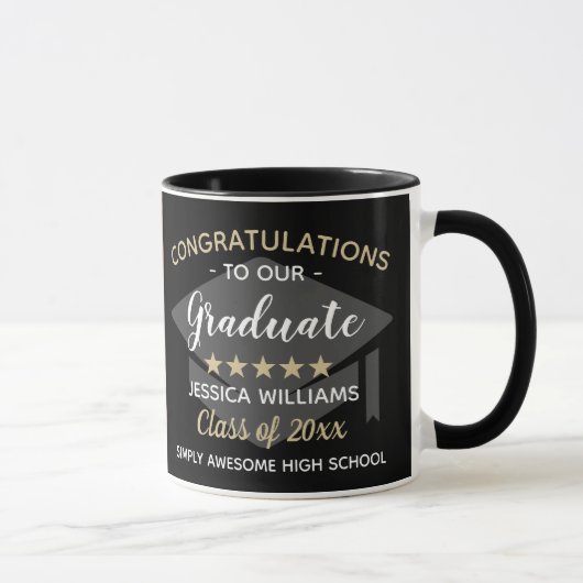 Custom Foto Herzlichen Glückwunsch Graduate Abschl Tasse (Rechts)