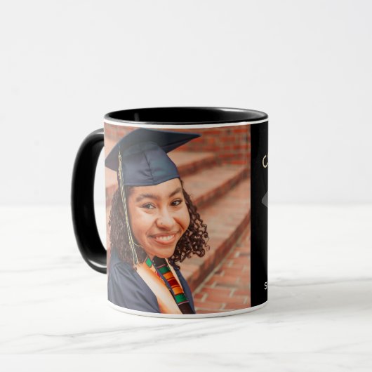 Custom Foto Herzlichen Glückwunsch Graduate Abschl Tasse (Vorderseite Links)