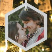 Custom Foto Hexagon Glas Weihnachtsbaum Ornament