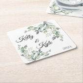 Custom Foto Hochzeit Verlobung Rustikal Napkin Rechteckiger Pappuntersetzer (angewinkelt)