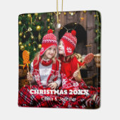 Custom Foto Holiday 2 Sided Square Ornament (Links)