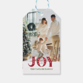 Custom Foto Holiday JOY Weihnachtsgeschenk Geschenkanhänger (Rückseite)