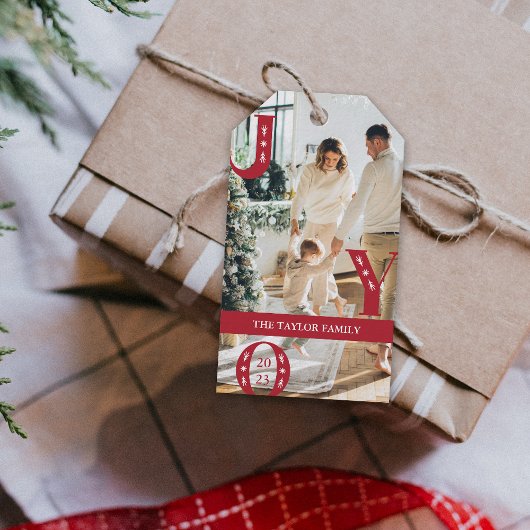 Custom Foto Holiday JOY Weihnachtsgeschenk Geschenkanhänger