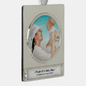 Custom Foto Holiday Silvertone Ornament Keepake (Rechts)
