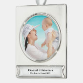 Custom Foto Holiday Silvertone Ornament Keepake (Links)