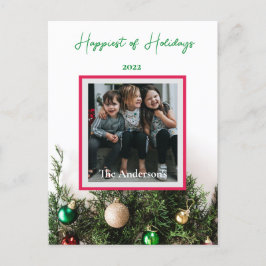 Custom Foto Holidays Ornaments Pine Postkarte