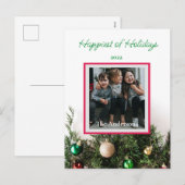 Custom Foto Holidays Ornaments Pine Postkarte (Vorne/Hinten)