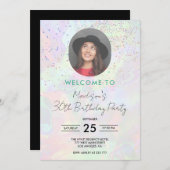 Custom Foto Hologram Birthday Einladung (Vorne/Hinten)