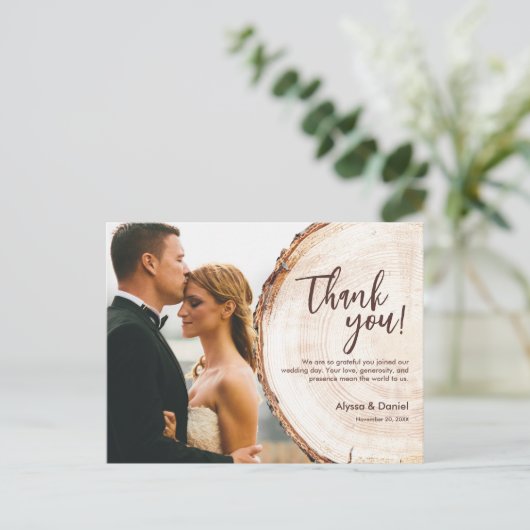 Custom Foto Holz geschnitten Scheibe rustikale Hoc Postkarte (Stehend Vorderseite)