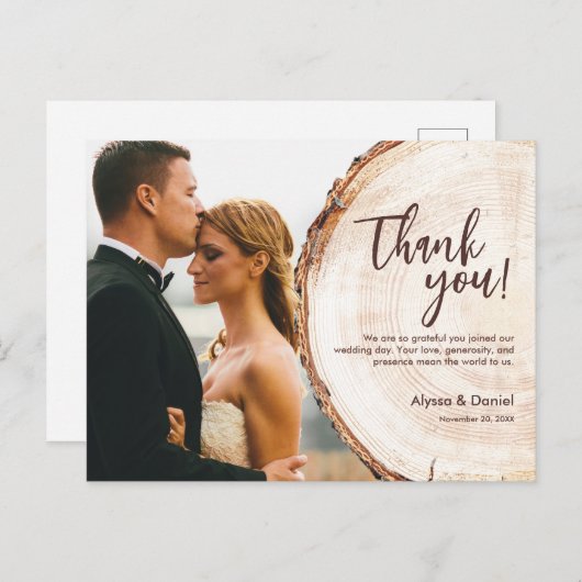 Custom Foto Holz geschnitten Scheibe rustikale Hoc Postkarte (Vorne/Hinten)