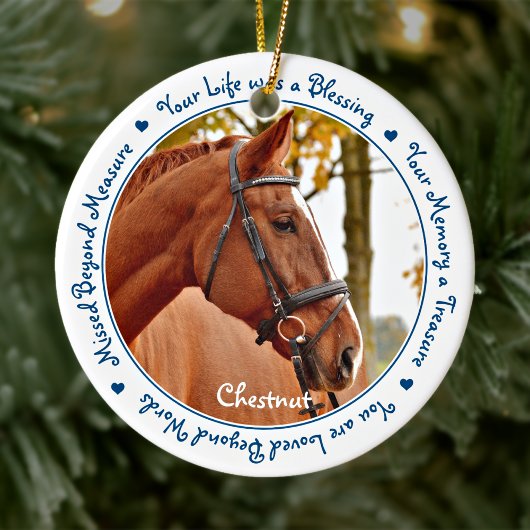 Custom Foto Horse Memorial Keramik Ornament