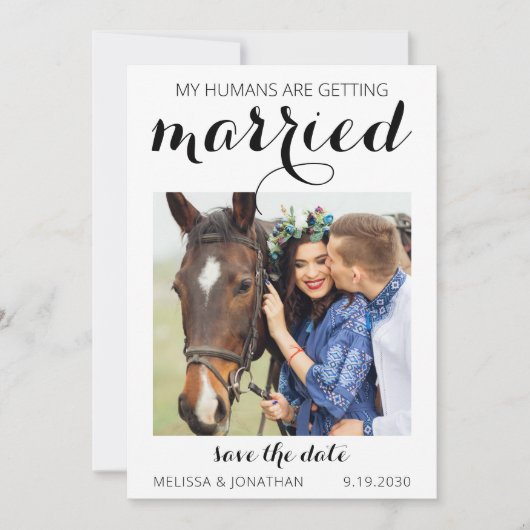 Custom Foto Horse Pet Reittiere Hochzeit Save The Date (Vorderseite)