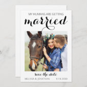 Custom Foto Horse Pet Reittiere Hochzeit Save The Date (Vorne/Hinten)