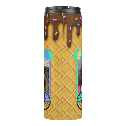 Custom Foto Ice Cream Waffel Cone Thermosbecher (Rückseite)