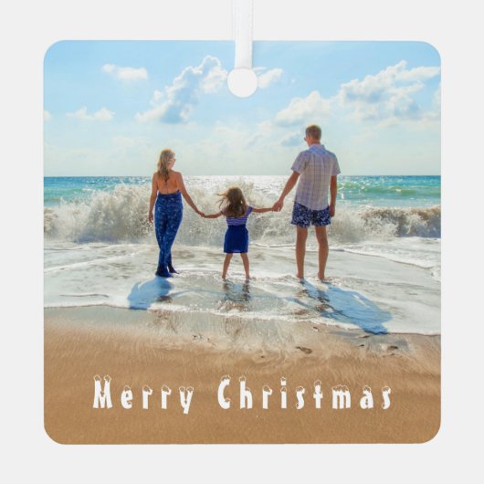 Custom Foto Ihr eigenes Design Weihnachtsschmuck (Rückseite)