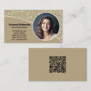 Custom Foto Imitate Gold Glitzer QR Code Professio Visitenkarte