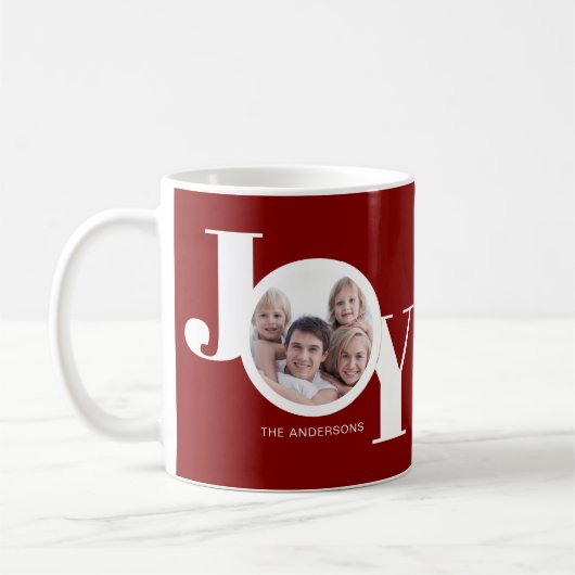 Custom Foto Joy Burgundy Kaffeetasse (Links)