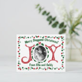Custom Foto Joy Merry Doggone Weihnachten Postkarte (Stehend Vorderseite)