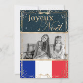 Custom Foto Joyeux Noël Französisch Flag Weihnacht Feiertagskarte (Vorderseite)