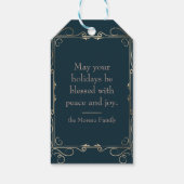 Custom Foto Joyeux Noël Französisch Flag Weihnacht Geschenkanhänger (Rückseite)