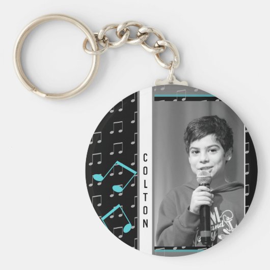 Custom Foto Karaoke Musiknote Gesangsdesign Schlüsselanhänger (Vorne)